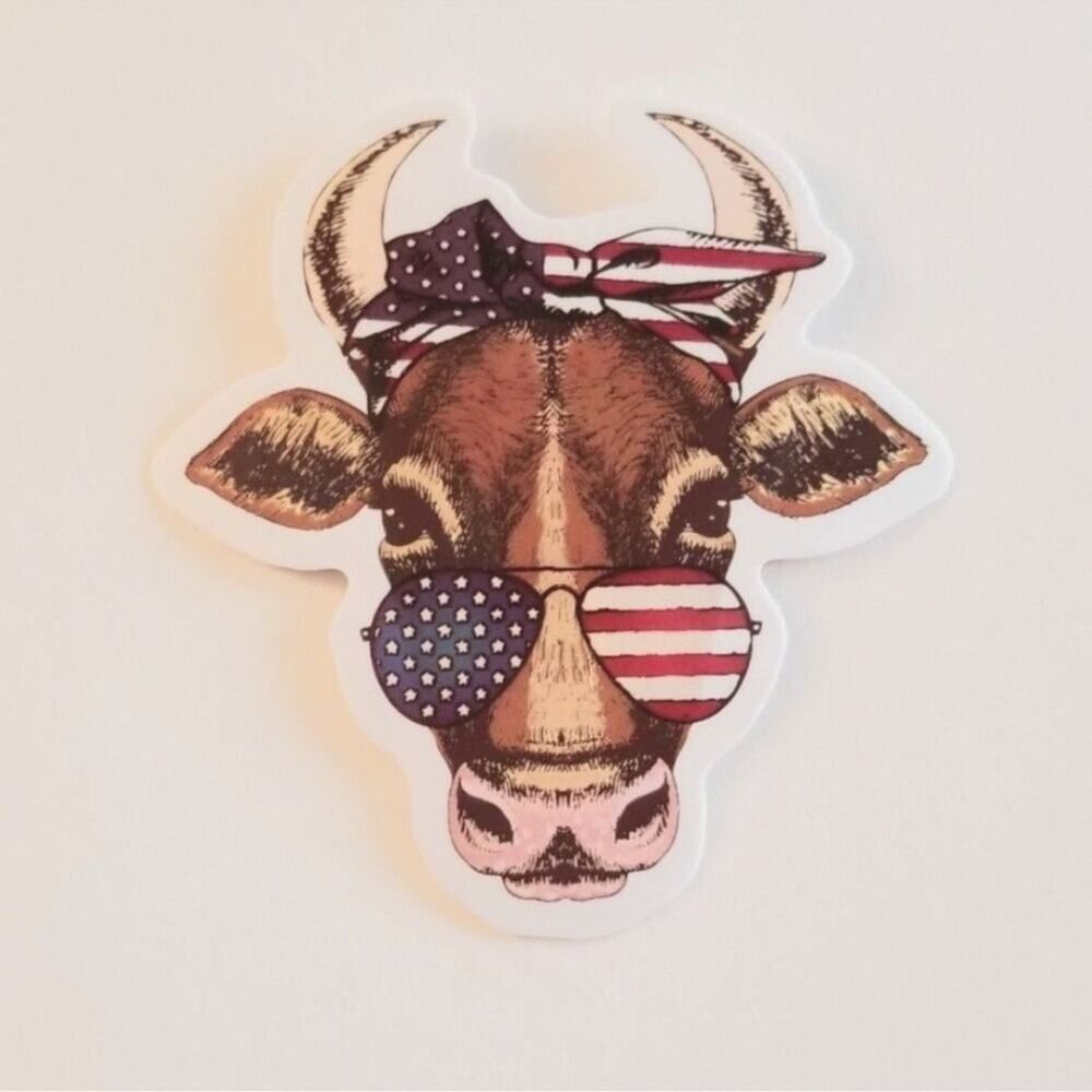 Patriotic‎ Cow Sticker